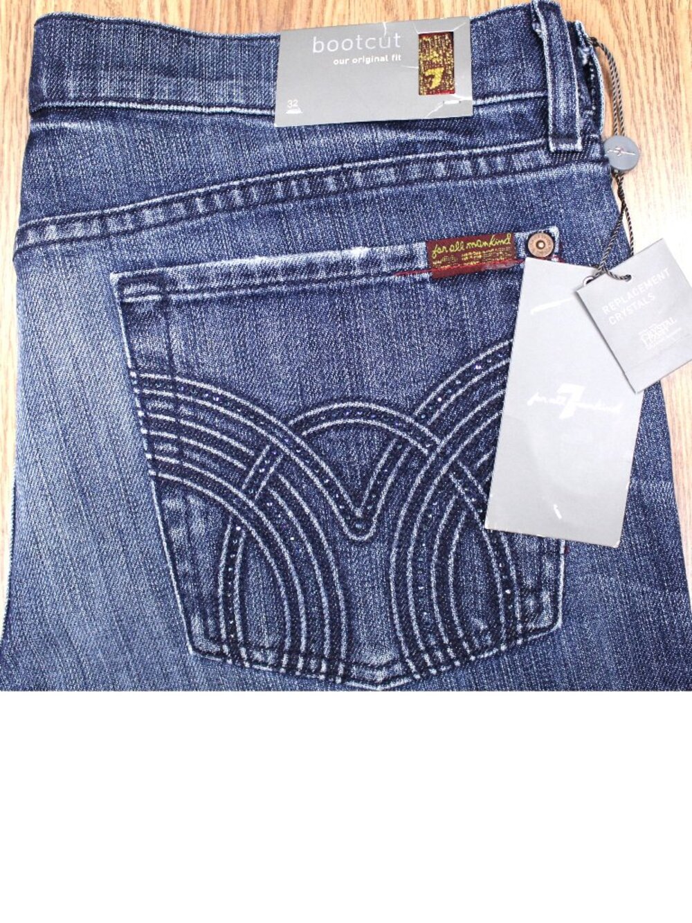 NEW! 7 FOR ALL MANKIND WOMENS BOOTCUT ORIGINAL FIT JEANS Sz 32